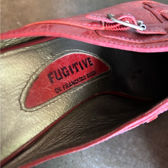 Fugitive By Francesco Rossi Heeled Clogs Red / Pink Business EU 39 / Women’s 8.5 - Picture 11 of 11